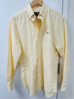 Vineyard Vines Men’s Pale Yellow Button-Down Dress Shirt